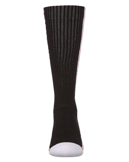 Girls Color Block Stripe Stretch Cotton Knee Sock : Color: Black
