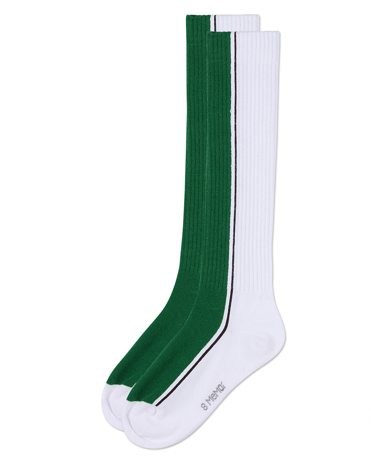 Girls Color Block Stripe Stretch Cotton Knee Sock : Color: Black