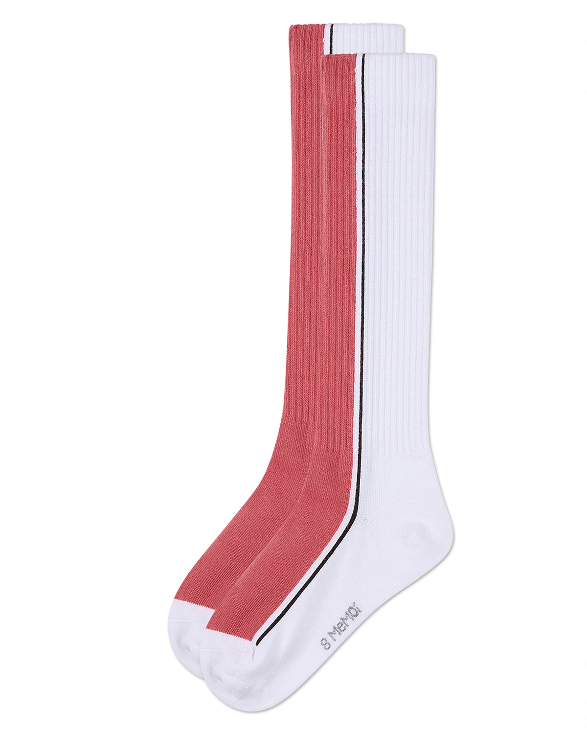 Girls Color Block Stripe Stretch Cotton Knee Sock : Color: Black