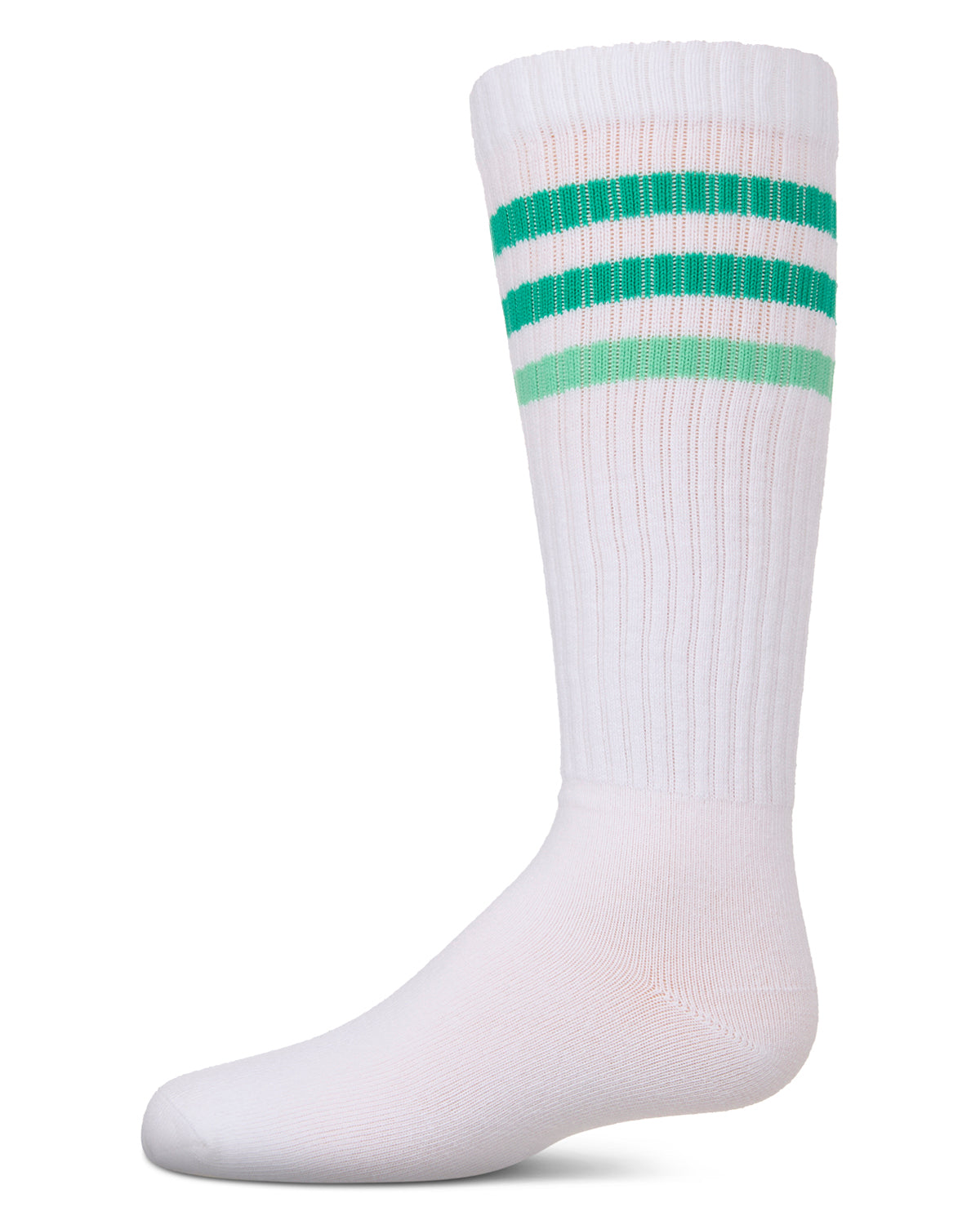 Girls' TwoTone Varsity Stripe Knee High Socks : Color: Green