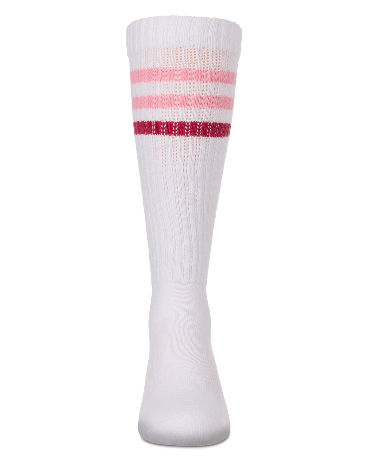 Girls' TwoTone Varsity Stripe Knee High Socks : Color: Pink
