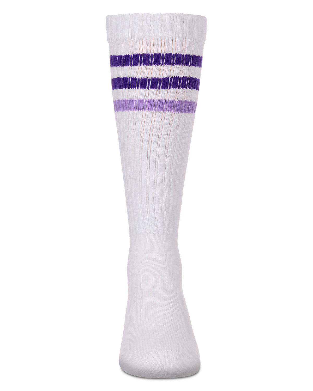 Girls' TwoTone Varsity Stripe Knee High Socks : Color: Purple