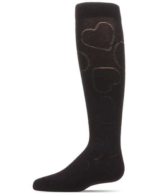 Girls Stretch Cotton Multi Heart Design Knee Sock