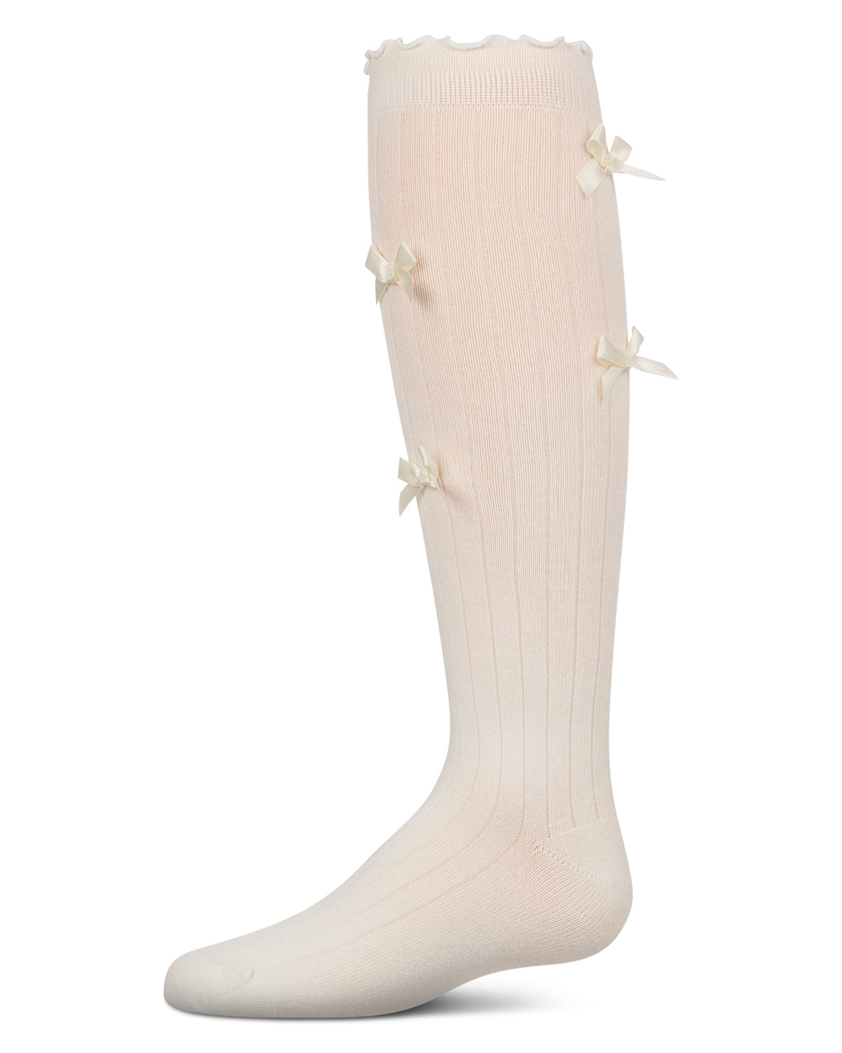 Girls' All Over Bow Knee High Socks : Color: Winter White