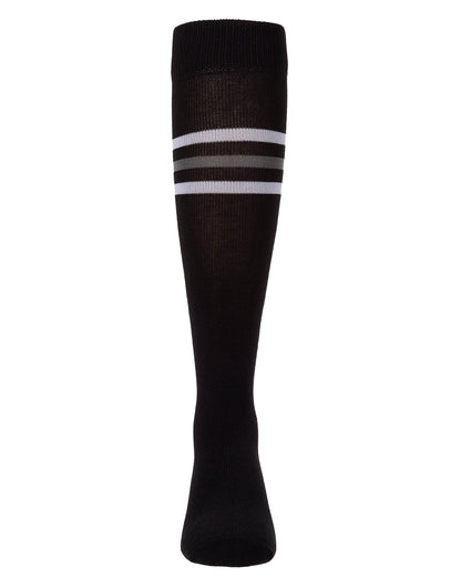 Girls Triple-Stripe Cotton-Rich Fine-Gauge Varsity Knee High Sock