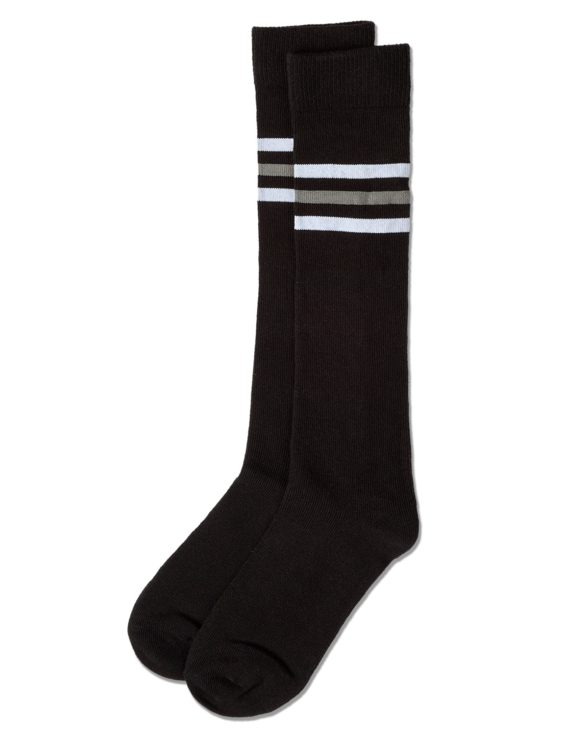 Girls Triple-Stripe Cotton-Rich Fine-Gauge Varsity Knee High Sock