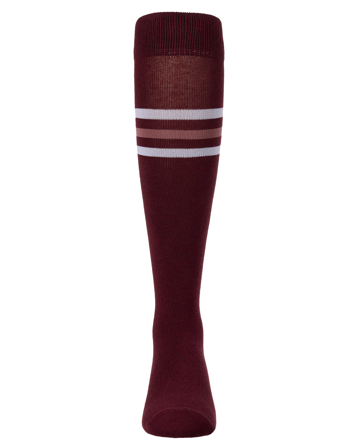 Girls Triple-Stripe Cotton-Rich Fine-Gauge Varsity Knee High Sock