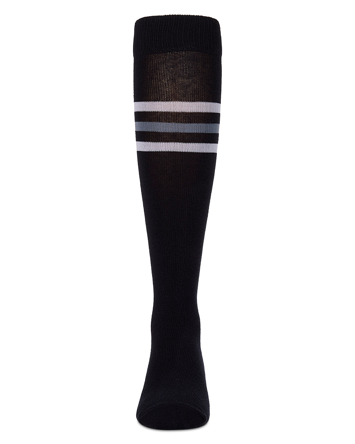 Girls Triple-Stripe Cotton-Rich Fine-Gauge Varsity Knee High Sock