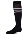Girls Triple-Stripe Cotton-Rich Fine-Gauge Varsity Knee High Sock
