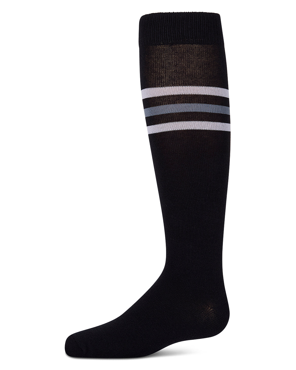 Girls Triple-Stripe Cotton-Rich Fine-Gauge Varsity Knee High Sock