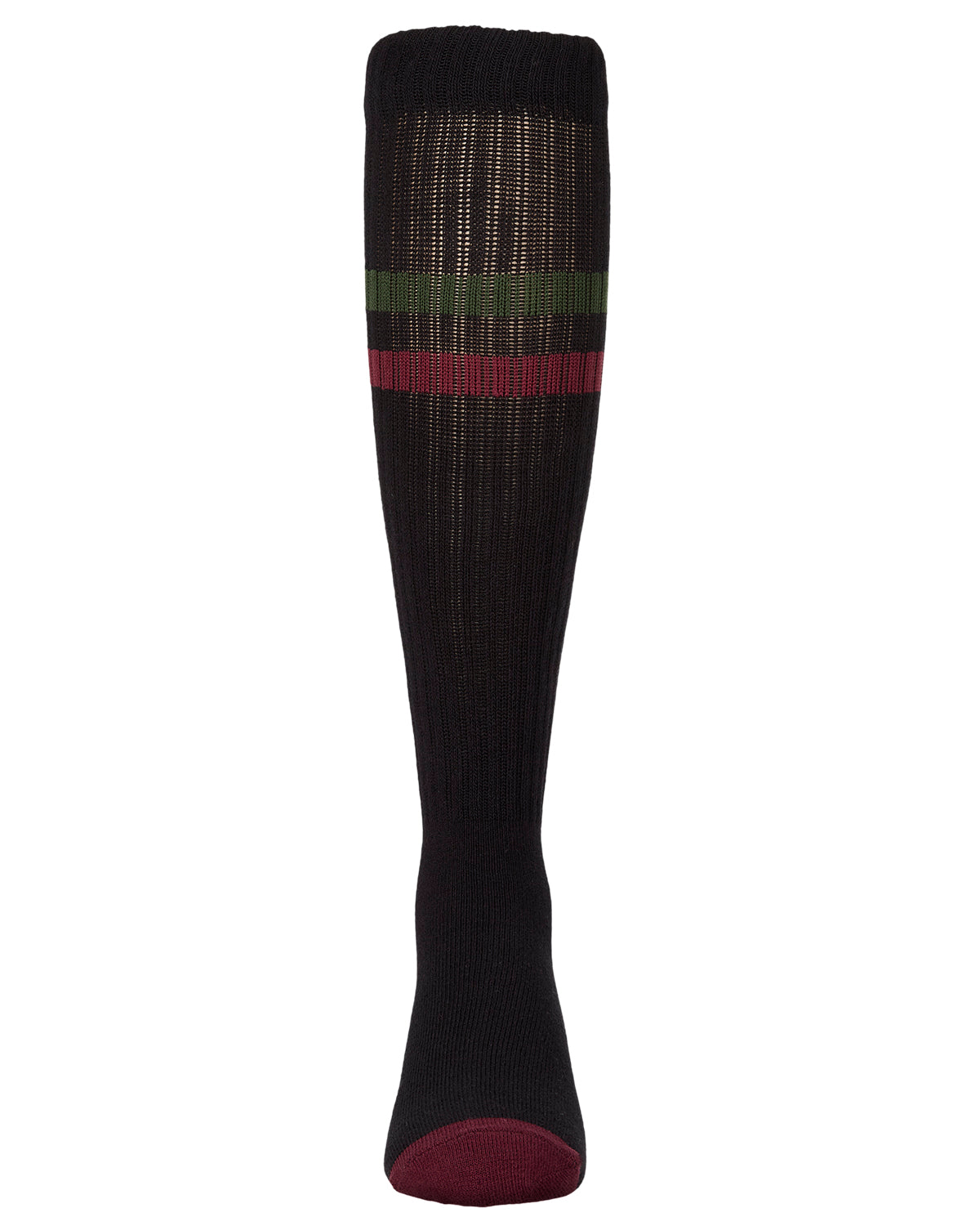Girls Ribbed Cotton-Blend "Smile Stripe" Knee High Sock