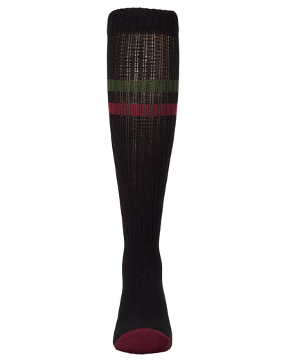 Girls Ribbed Cotton-Blend "Smile Stripe" Knee High Sock