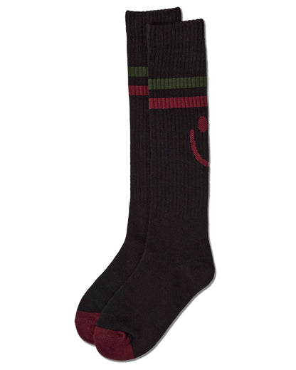 Girls Ribbed Cotton-Blend "Smile Stripe" Knee High Sock