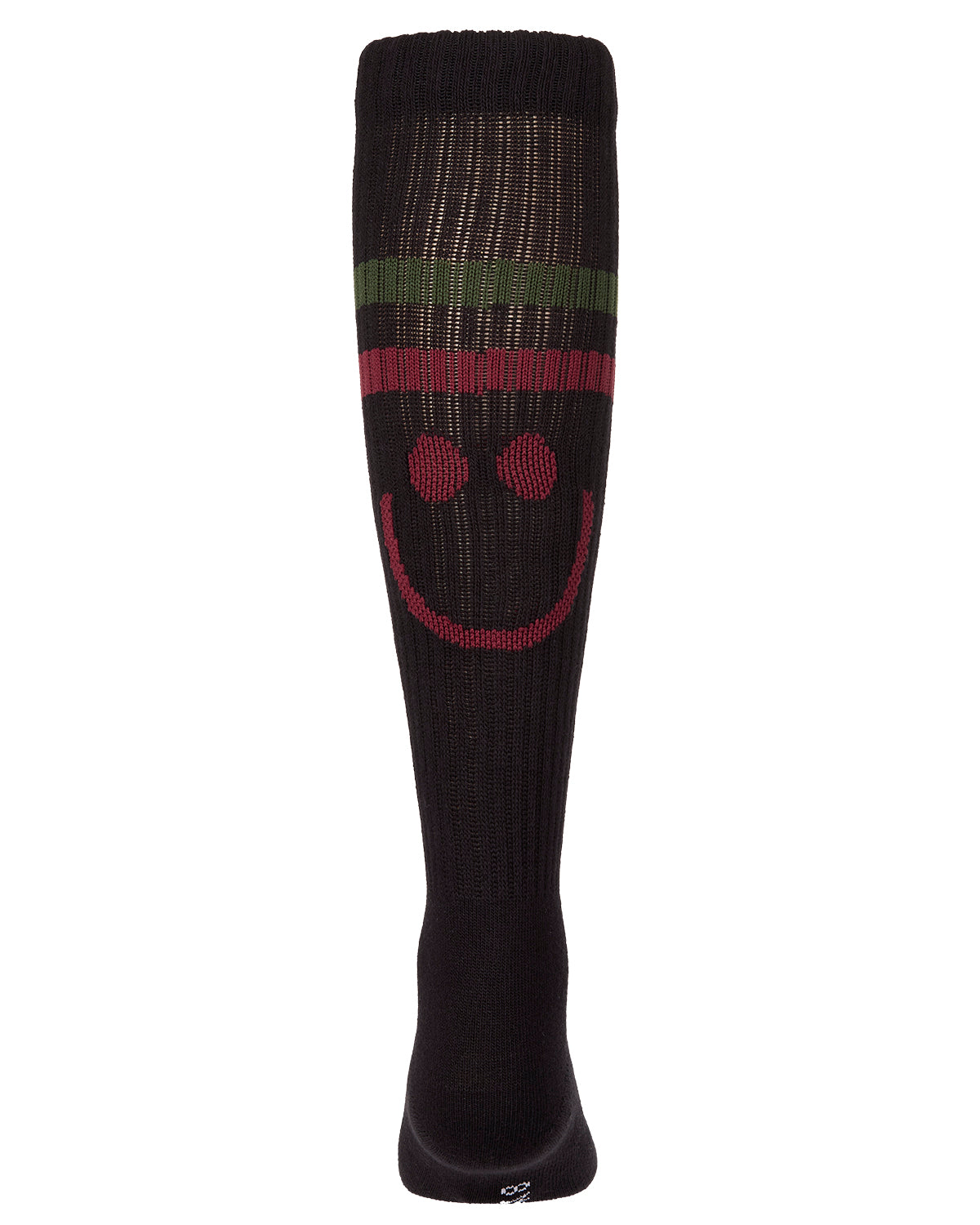 Girls Ribbed Cotton-Blend "Smile Stripe" Knee High Sock