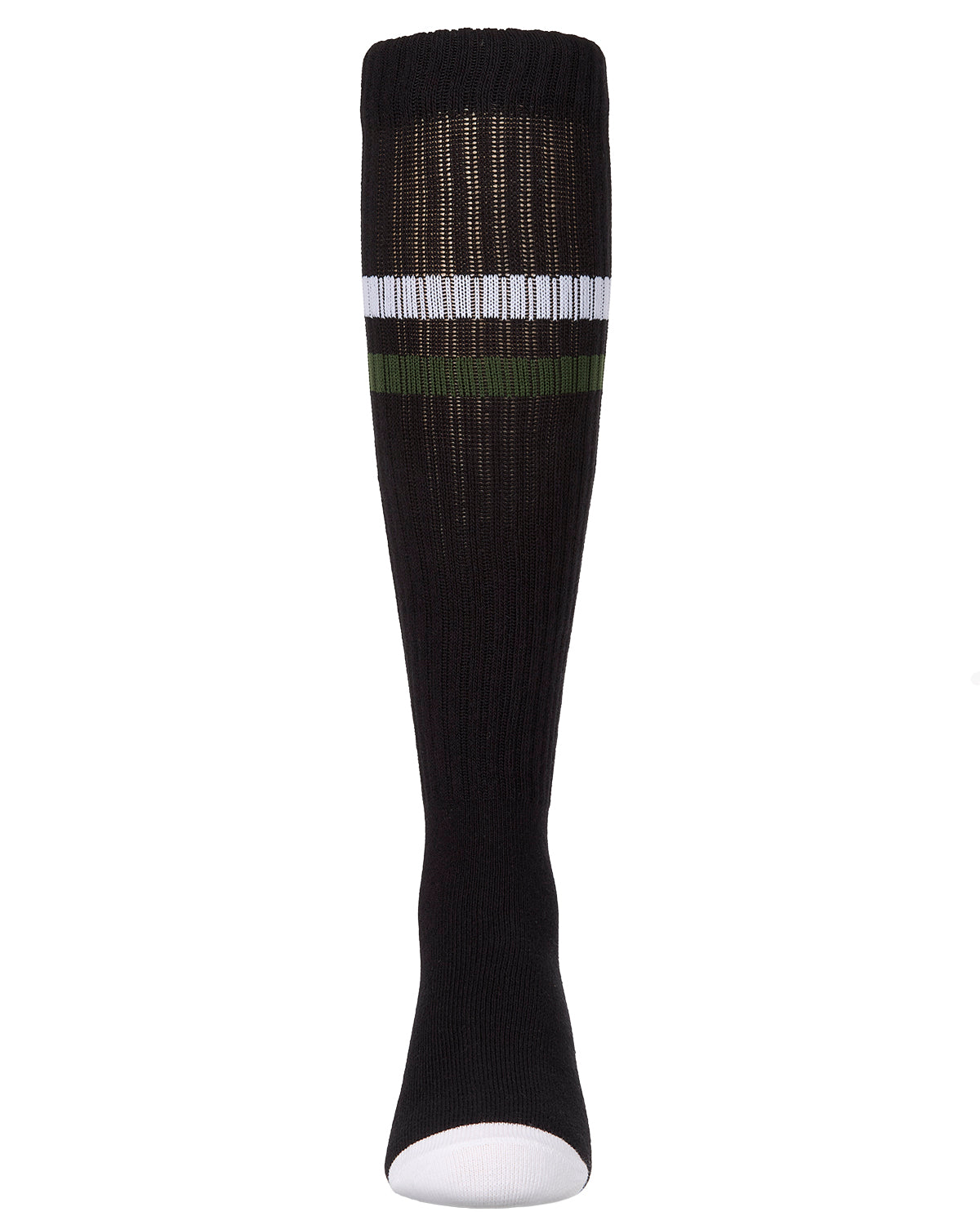 Girls Ribbed Cotton-Blend "Smile Stripe" Knee High Sock