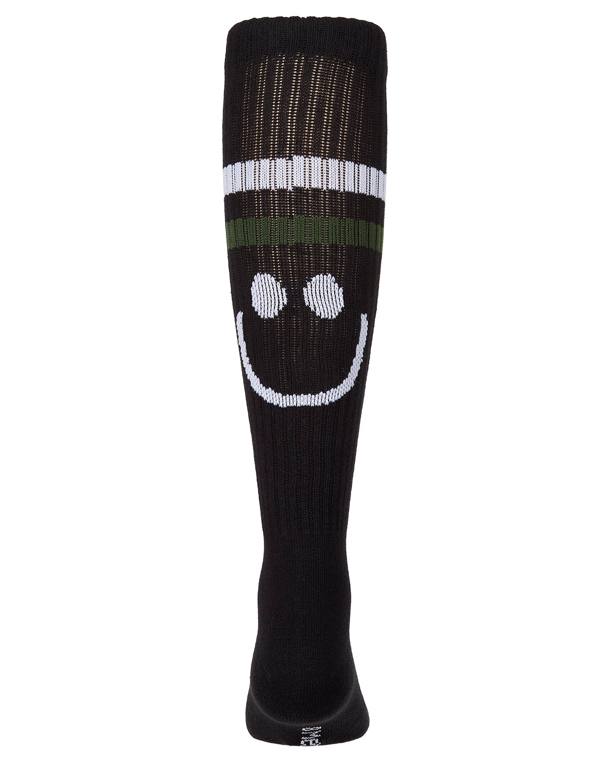 Girls Ribbed Cotton-Blend "Smile Stripe" Knee High Sock