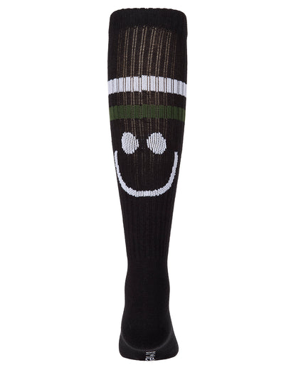 Girls Ribbed Cotton-Blend "Smile Stripe" Knee High Sock