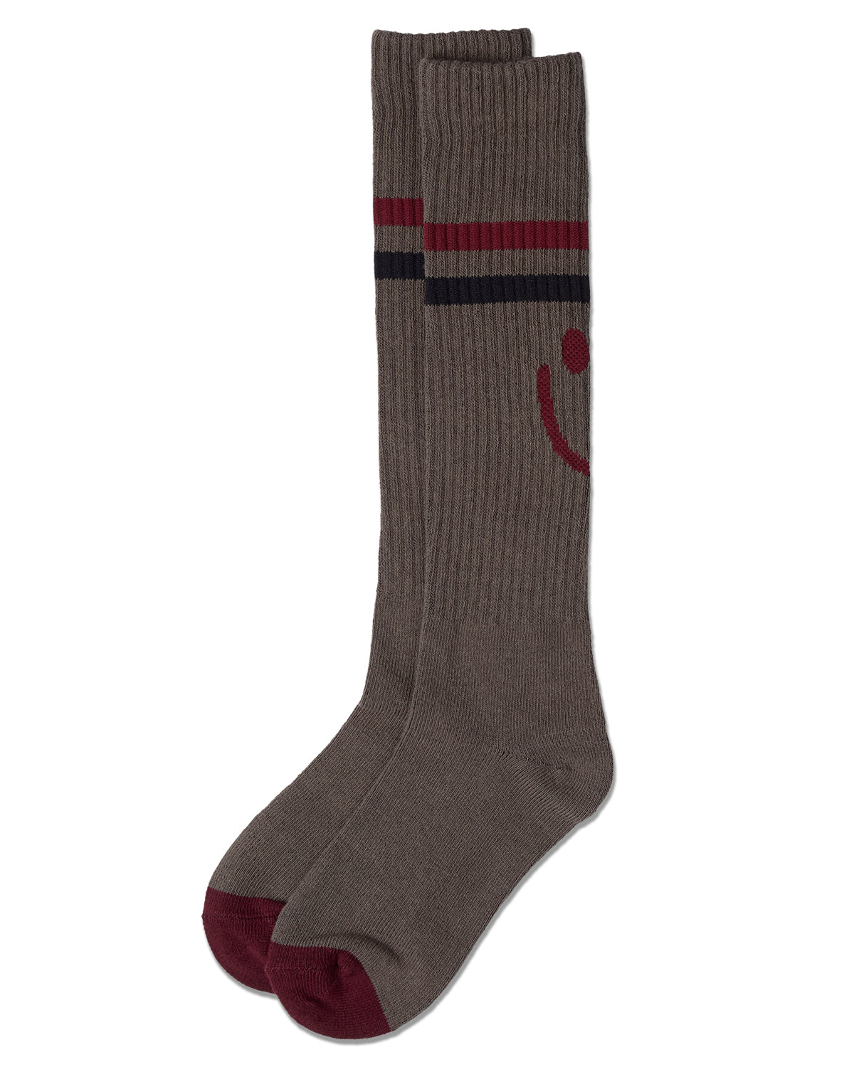Girls Ribbed Cotton-Blend "Smile Stripe" Knee High Sock