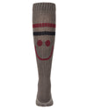 Girls Ribbed Cotton-Blend "Smile Stripe" Knee High Sock
