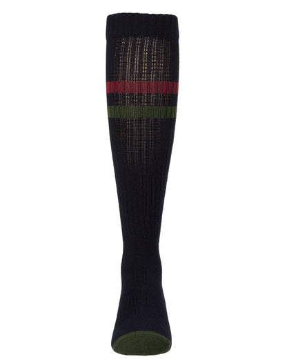Girls Ribbed Cotton-Blend "Smile Stripe" Knee High Sock