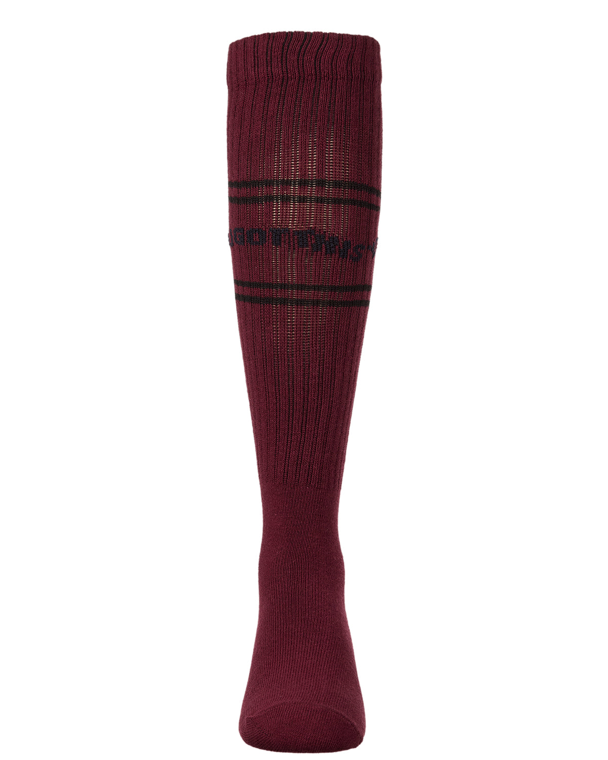 Girls "You Got This" Ribbed Cotton-Blend Varsity-Stripe Knee High Sock