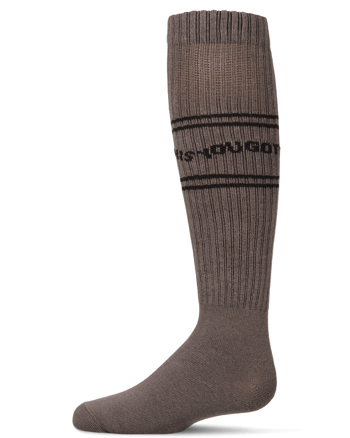 Girls "You Got This" Ribbed Cotton-Blend Varsity-Stripe Knee High Sock