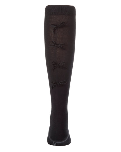 Back Bows Knee High : Color: Black