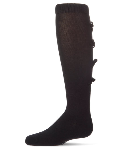 Back Bows Knee High : Color: Black
