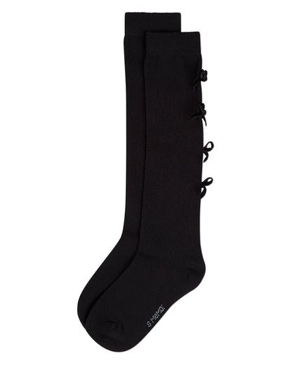 Girls Cotton-Rich Back Bow Trimmed Knee Sock