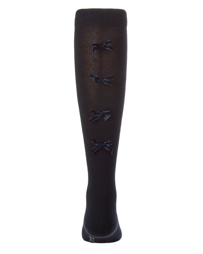 Girls Cotton-Rich Back Bow Trimmed Knee Sock