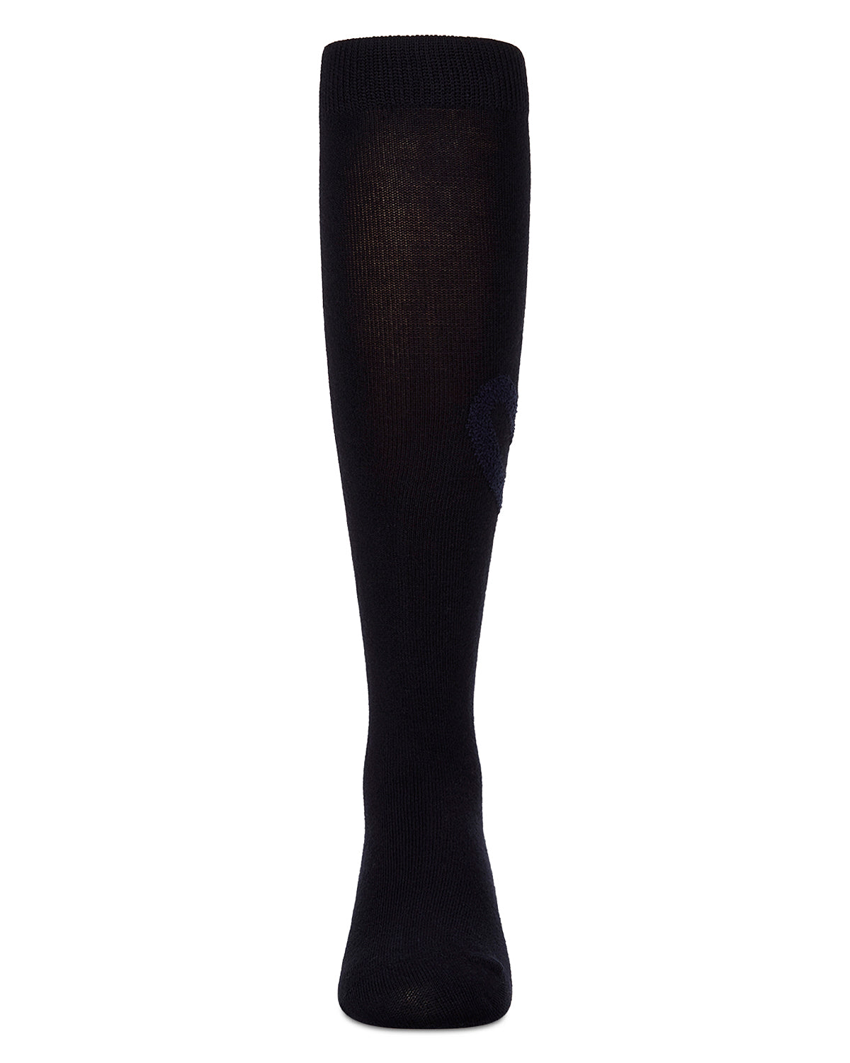 Fuzzy Heart Knee High : Color: Navy