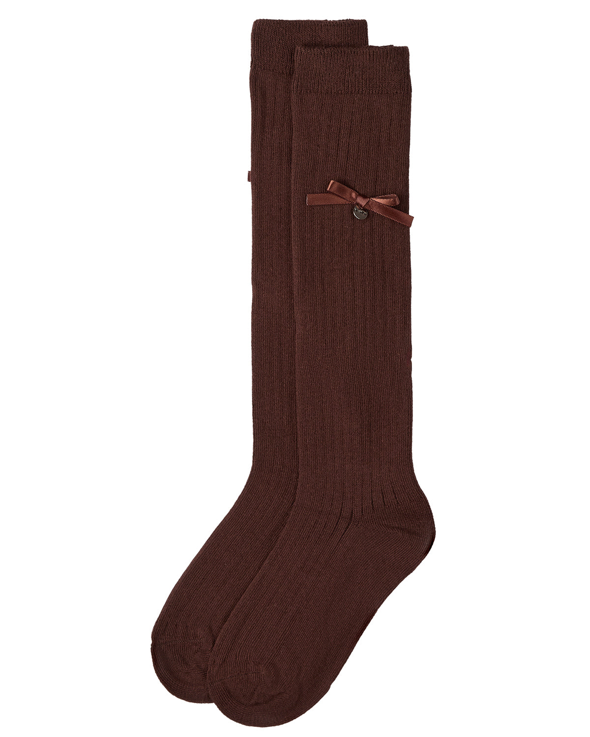 Girls Cotton-Rich Fancy Logo and Bow Trimmed Knee Sock