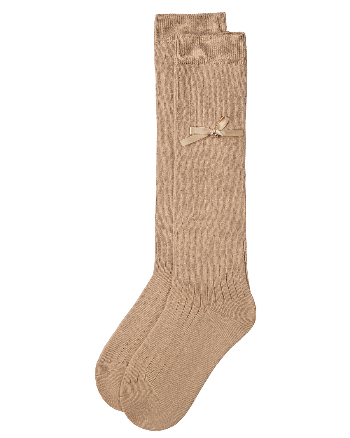 Fancy Logo Bow Knee High : Color: Black