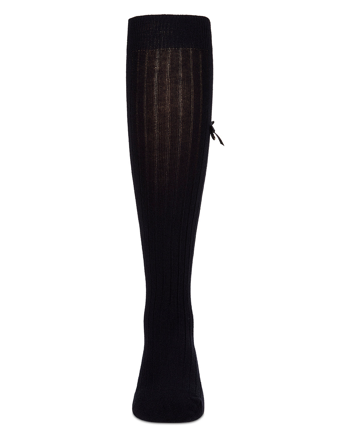 Fancy Logo Bow Knee High : Color: Black