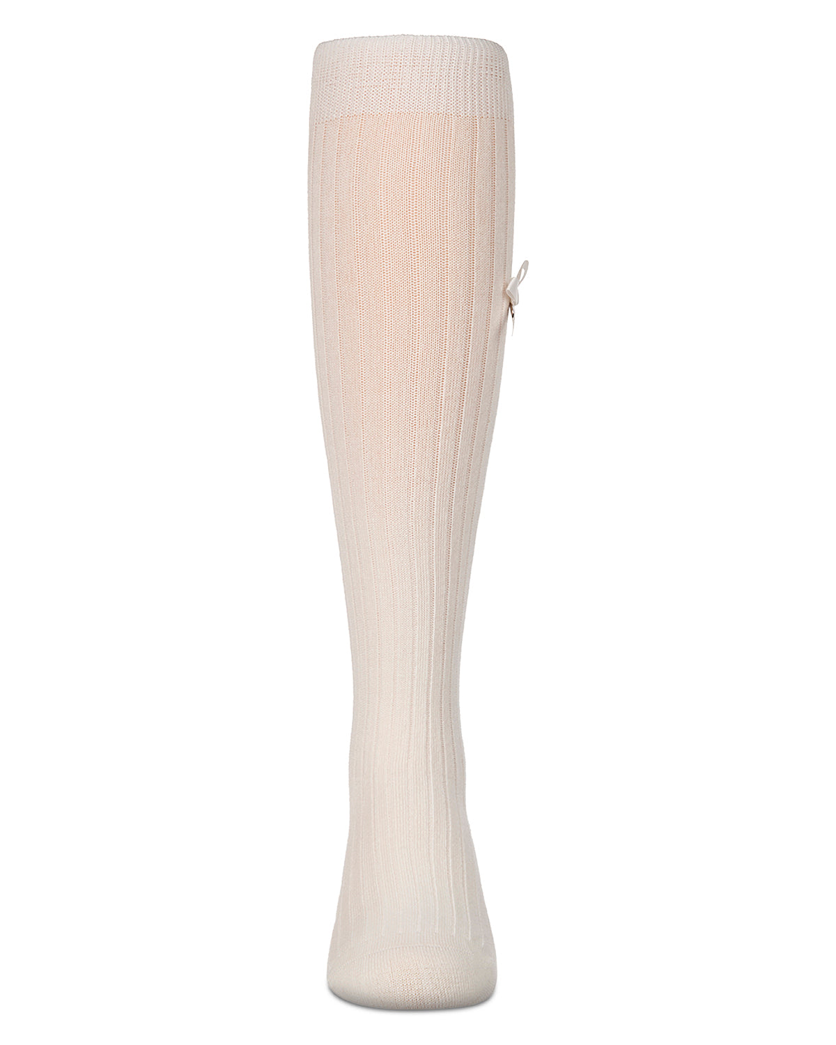 Girls Cotton-Rich Fancy Logo and Bow Trimmed Knee Sock