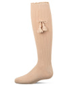 Girls Cotton-Rich Tassle-Bow-Trimmed Lettuce Edge Knee High Sock