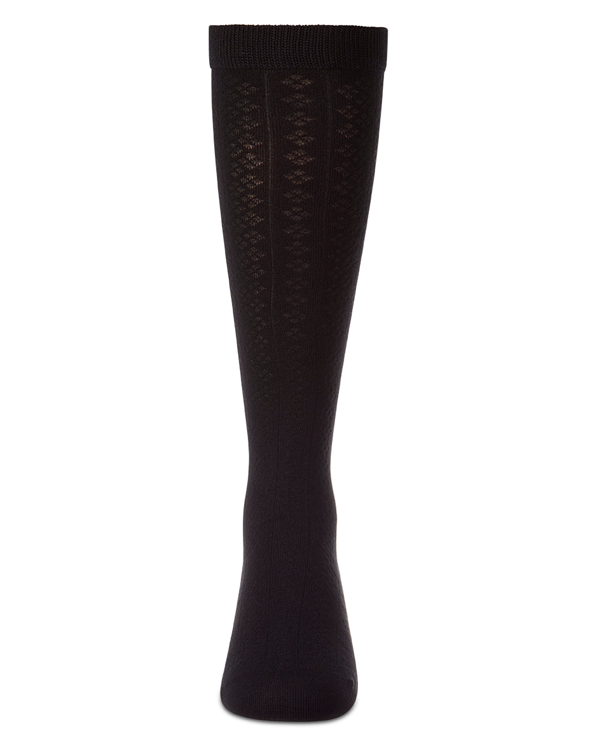 Girls Diamond-Patterned Rayon Blend Knee Sock