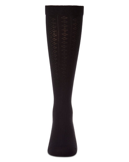Girls Diamond-Patterned Rayon Blend Knee Sock
