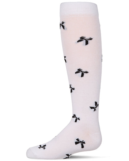 Girls Cotton-Rich Multi-Bow Knee High Sock