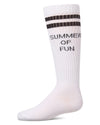 Girls "Summer Of Fun" Cotton Blend Varsity-Stripe Knee High Sock