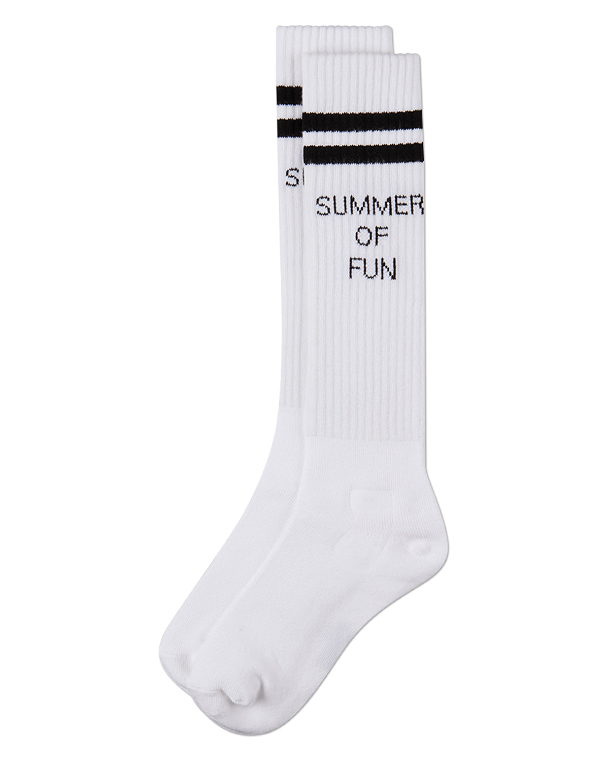 Girls "Summer Of Fun" Cotton Blend Varsity-Stripe Knee High Sock