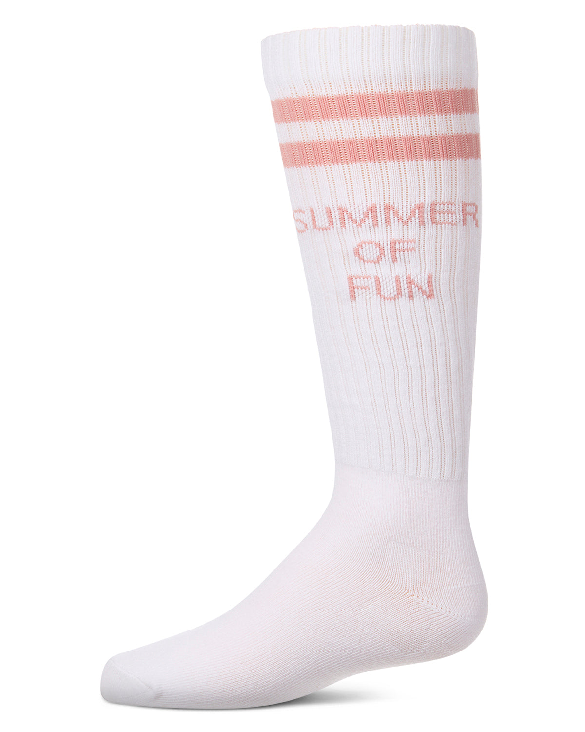 Girls "Summer Of Fun" Cotton Blend Varsity-Stripe Knee High Sock