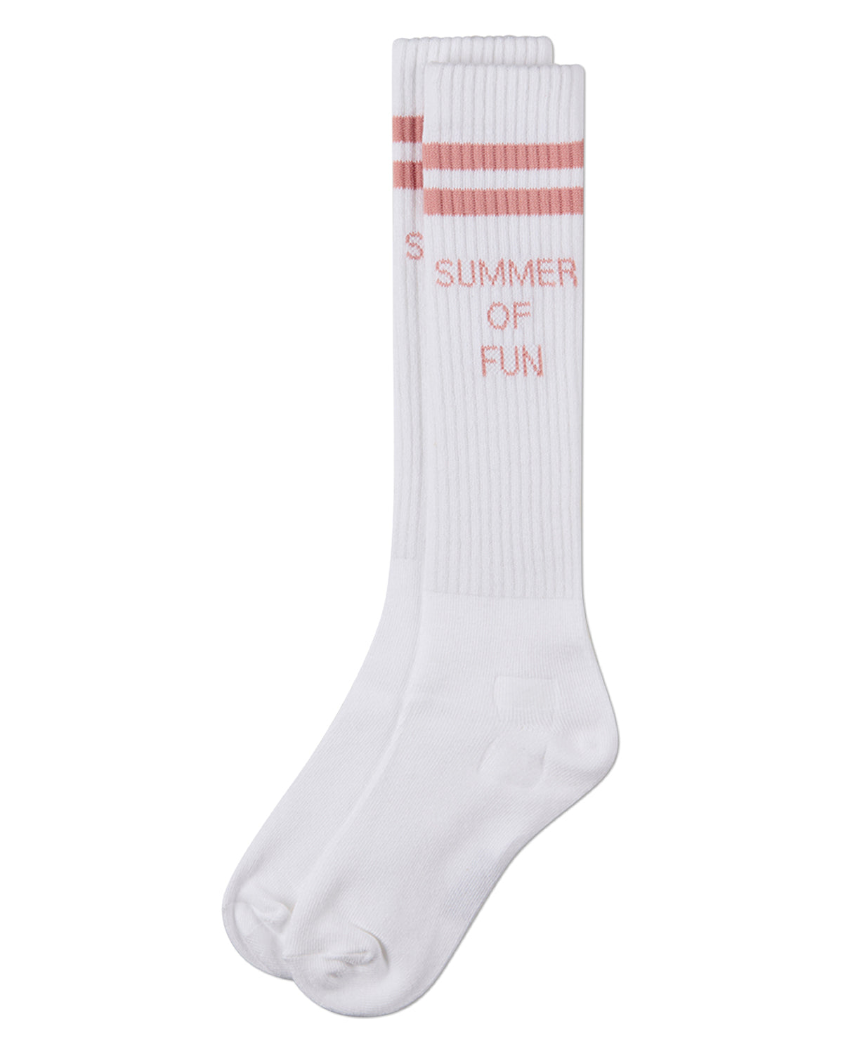 Girls "Summer Of Fun" Cotton Blend Varsity-Stripe Knee High Sock
