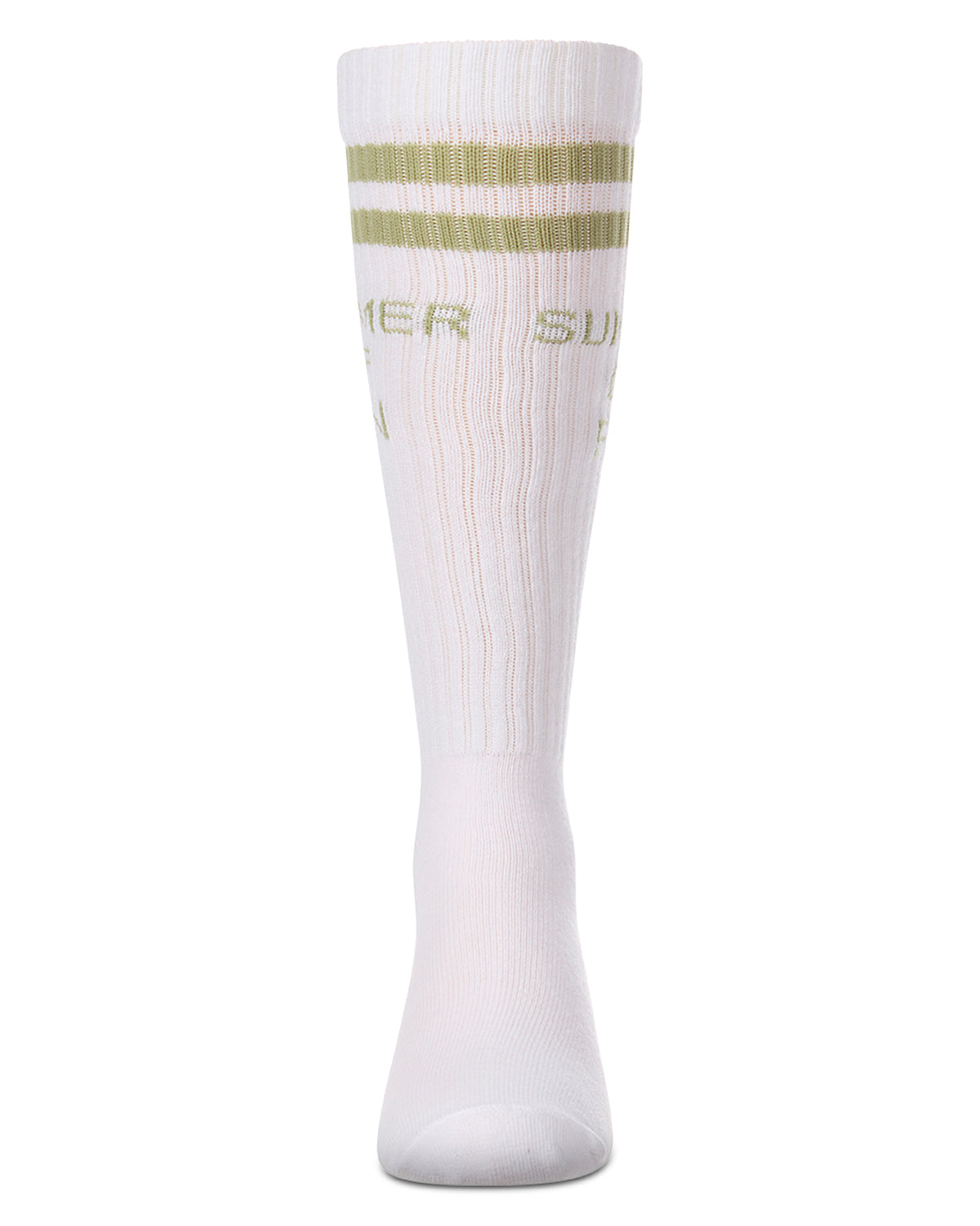 Girls "Summer Of Fun" Cotton Blend Varsity-Stripe Knee High Sock
