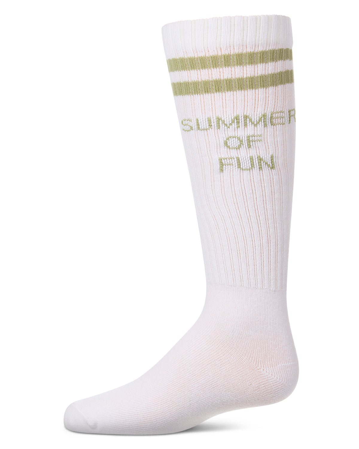 Girls "Summer Of Fun" Cotton Blend Varsity-Stripe Knee High Sock