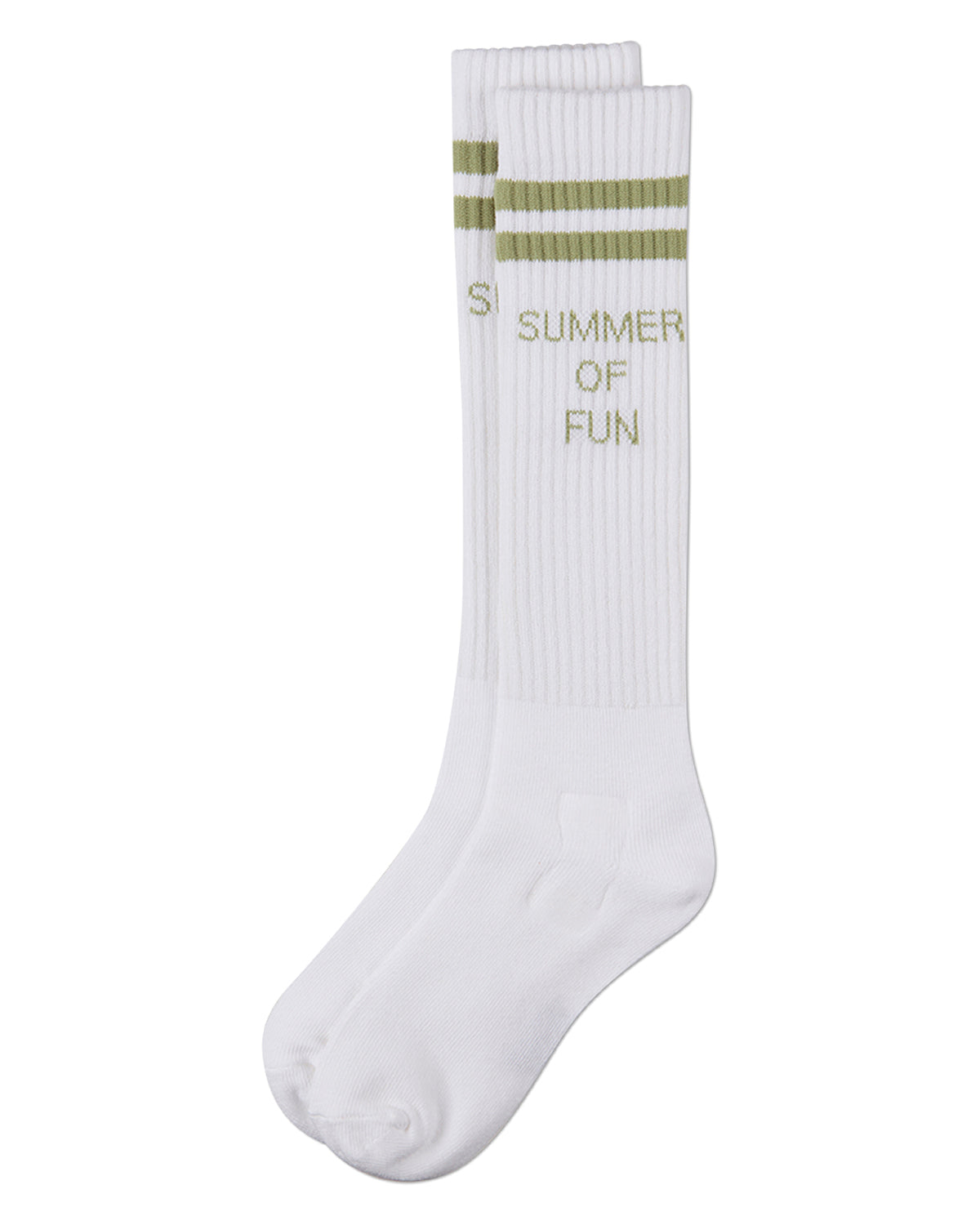 Girls "Summer Of Fun" Cotton Blend Varsity-Stripe Knee High Sock