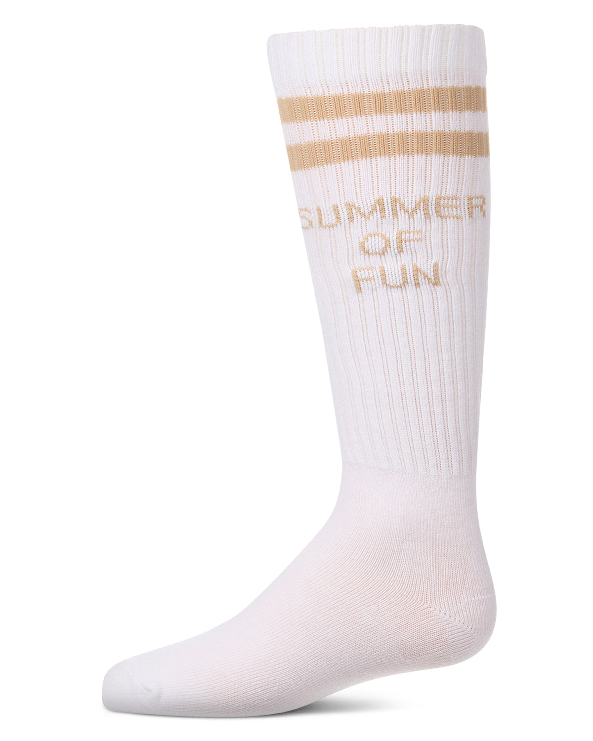 Girls "Summer Of Fun" Cotton Blend Varsity-Stripe Knee High Sock