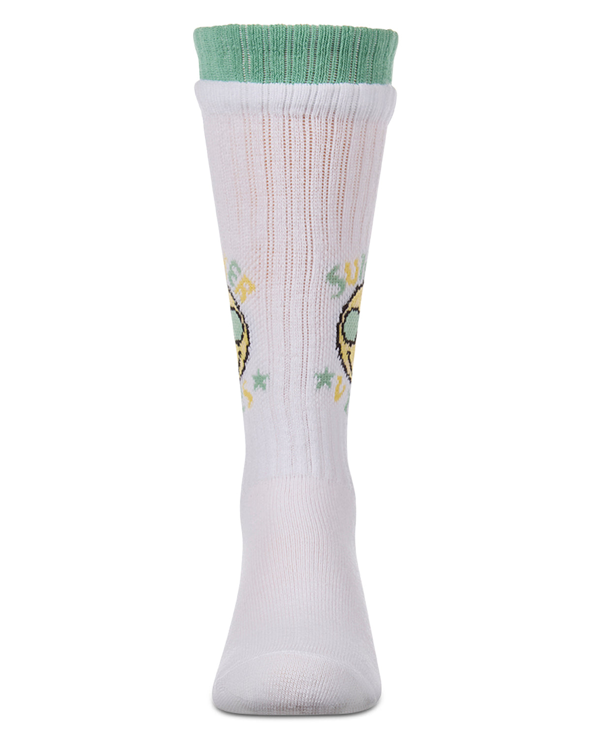 Girls "Summer Vibes" Cotton-Blend Knee High Sock with Faux-Layer Cuffs
