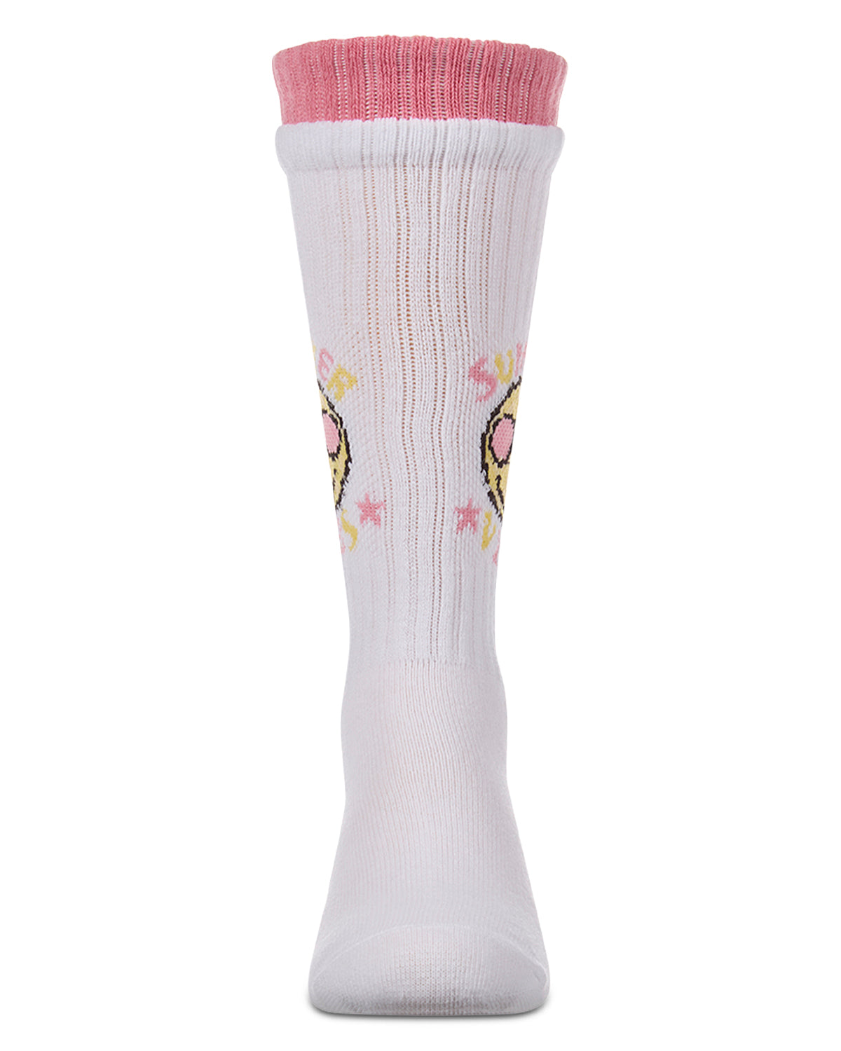 Girls "Summer Vibes" Cotton-Blend Knee High Sock with Faux-Layer Cuffs