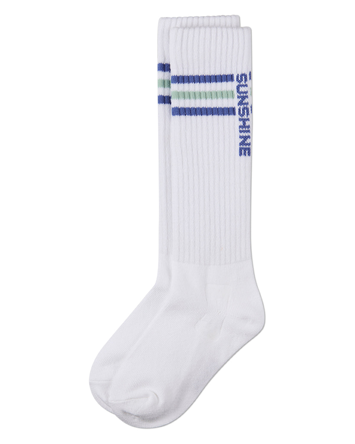 Girls "Sunshine" Triple-Stripe Cotton-Blend Ribbed Knee High Sock